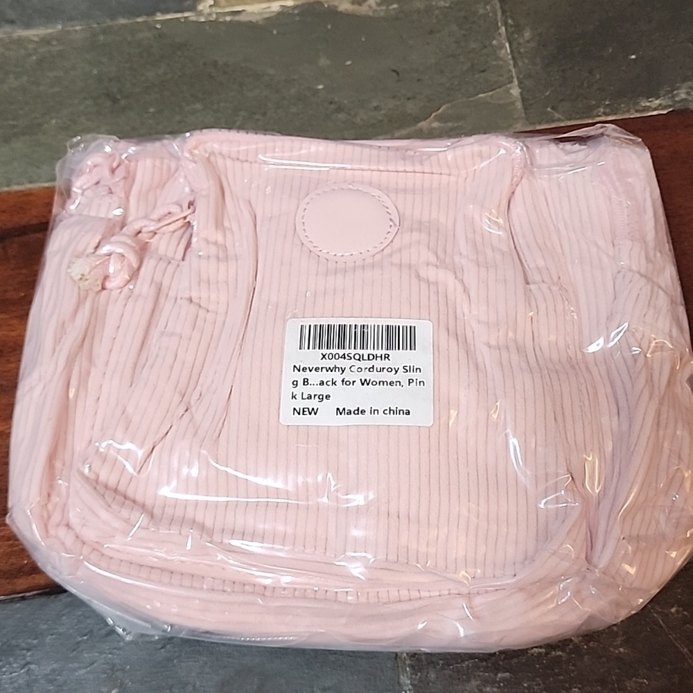 Pink Corduroy Sling Bag